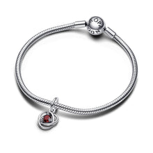 Load image into Gallery viewer, Red Eternity Circle Dangle Charm