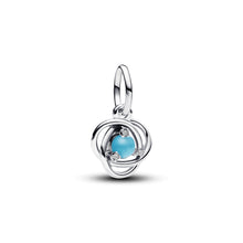 Load image into Gallery viewer, Turquoise Blue Eternity Circle Dangle Charm