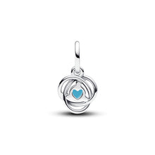Load image into Gallery viewer, Turquoise Blue Eternity Circle Dangle Charm