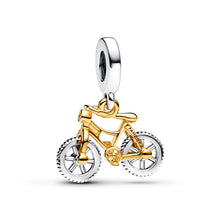 Load image into Gallery viewer, Two-tone Spinning Wheels Bicycle Dangle Charm
