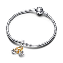 Load image into Gallery viewer, Two-tone Spinning Wheels Bicycle Dangle Charm