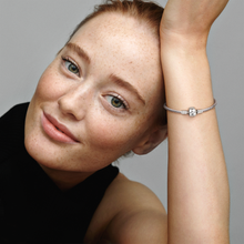 Load image into Gallery viewer, Pandora Moments Barrel Clasp Snake Chain Bracelet