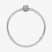 Load image into Gallery viewer, Pandora Moments Sparkling Pavé Clasp Snake Chain Bracelet