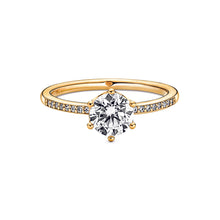 Load image into Gallery viewer, Clear Sparkling Crown Solitaire Ring