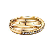 Load image into Gallery viewer, Crossover Pavé Triple Band Ring
