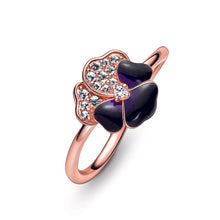 Load image into Gallery viewer, Deep Purple Pansy Flower Ring