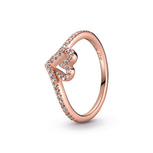 Load image into Gallery viewer, Sparkling Wishbone Heart Ring