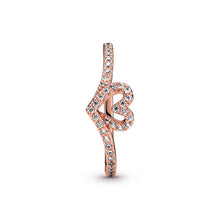 Load image into Gallery viewer, Sparkling Wishbone Heart Ring