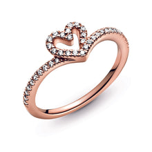 Load image into Gallery viewer, Sparkling Wishbone Heart Ring