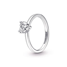 Load image into Gallery viewer, Sparkling Heart Solitaire Ring