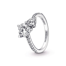 Load image into Gallery viewer, Double Heart Sparkling Ring