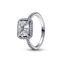 Load image into Gallery viewer, Rectangular Sparkling Halo Ring