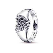 Load image into Gallery viewer, Radiant Heart Pavé Signet Ring