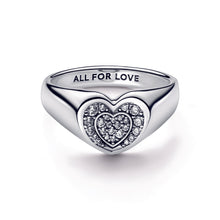 Load image into Gallery viewer, Radiant Heart Pavé Signet Ring