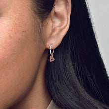 Load image into Gallery viewer, Sparkling Freehand Heart Hoop Earrings