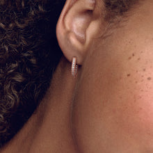 Load image into Gallery viewer, Pavé Heart Hoop Earrings