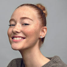 Load image into Gallery viewer, Square Sparkle Halo Stud Earrings