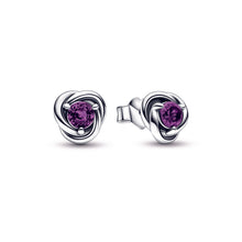 Load image into Gallery viewer, Purple Eternity Circle Stud Earrings