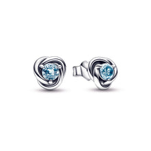 Load image into Gallery viewer, Sea Aqua Blue Eternity Circle Stud Earrings