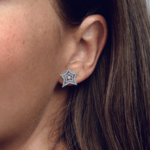 Load image into Gallery viewer, Celestial Asymmetric Star Stud Earrings