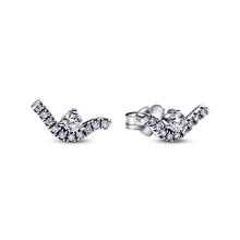Load image into Gallery viewer, Sparkling Wave Stud Earrings