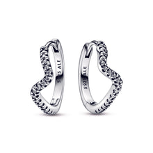 Load image into Gallery viewer, Sparkling Wave Hoop Earrings