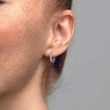 Load image into Gallery viewer, Pavé Heart Hoop Earrings