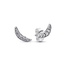 Load image into Gallery viewer, Sparkling Crescent Moon Stud Earrings