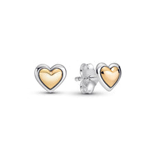 Load image into Gallery viewer, Domed Golden Heart Stud Earrings