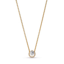 Load image into Gallery viewer, Sparkling Round Halo Pendant Collier Necklace