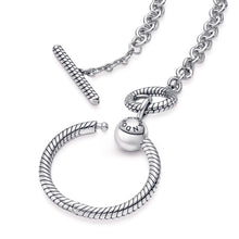 Load image into Gallery viewer, Pandora Moments O Pendant T-bar Necklace