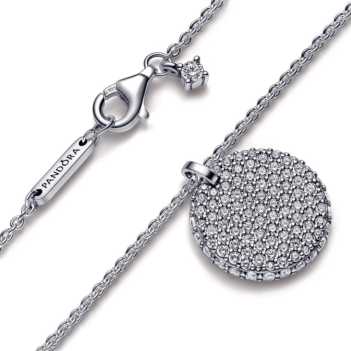 Pandora Timeless Pave Round Pendant Necklace