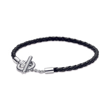 Load image into Gallery viewer, Pandora Moments Braided Leather T-bar Bracelet