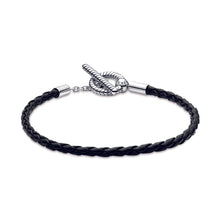Load image into Gallery viewer, Pandora Moments Braided Leather T-bar Bracelet