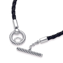 Load image into Gallery viewer, Pandora Moments Braided Leather T-bar Bracelet