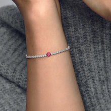 Load image into Gallery viewer, Red Sparkling Round Pavé Tennis Bracelet