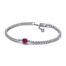 Load image into Gallery viewer, Red Sparkling Round Pavé Tennis Bracelet