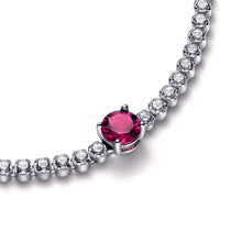 Load image into Gallery viewer, Red Sparkling Round Pavé Tennis Bracelet