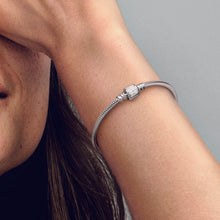 Load image into Gallery viewer, Pandora Moments Marvel Logo Clasp Snake Chain Bracelet