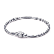 Load image into Gallery viewer, Pandora Moments Marvel Logo Clasp Snake Chain Bracelet
