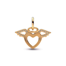 Load image into Gallery viewer, Heart & Angel Wings Dangle Charm