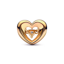Load image into Gallery viewer, Radiant Heart & Floating Stone Charm