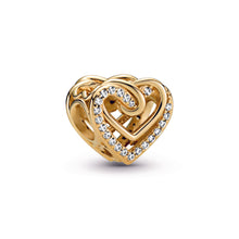 Load image into Gallery viewer, Sparkling Entwined Hearts Charm