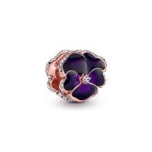 Load image into Gallery viewer, Deep Purple Pansy Flower Charm