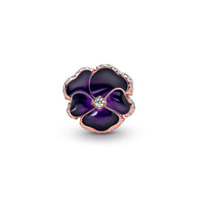 Load image into Gallery viewer, Deep Purple Pansy Flower Charm