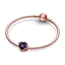 Load image into Gallery viewer, Deep Purple Pansy Flower Charm