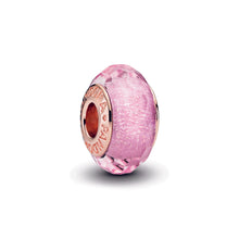 Load image into Gallery viewer, Faceted Pink Murano Glass Charm