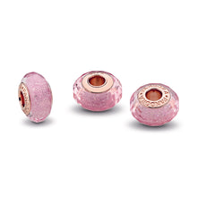 Load image into Gallery viewer, Faceted Pink Murano Glass Charm