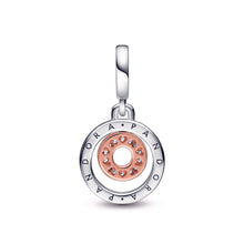 Load image into Gallery viewer, Two-tone Pandora Logo Circles Dangle Charm