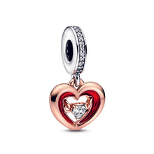 Load image into Gallery viewer, Two-tone Radiant Heart Dangle Charm